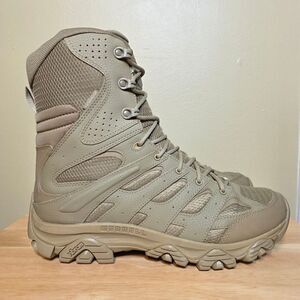Merrell Moab 3 8" Tactical Waterproof Zip Boots Dark Coyote Tan J004107 Men's 12